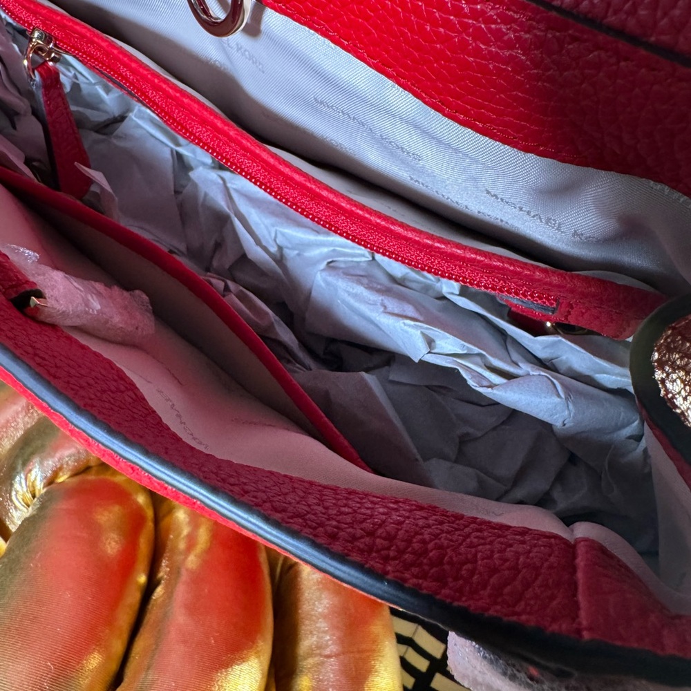 Michael Kors Red Studded Backpack - Picture 10 of 11